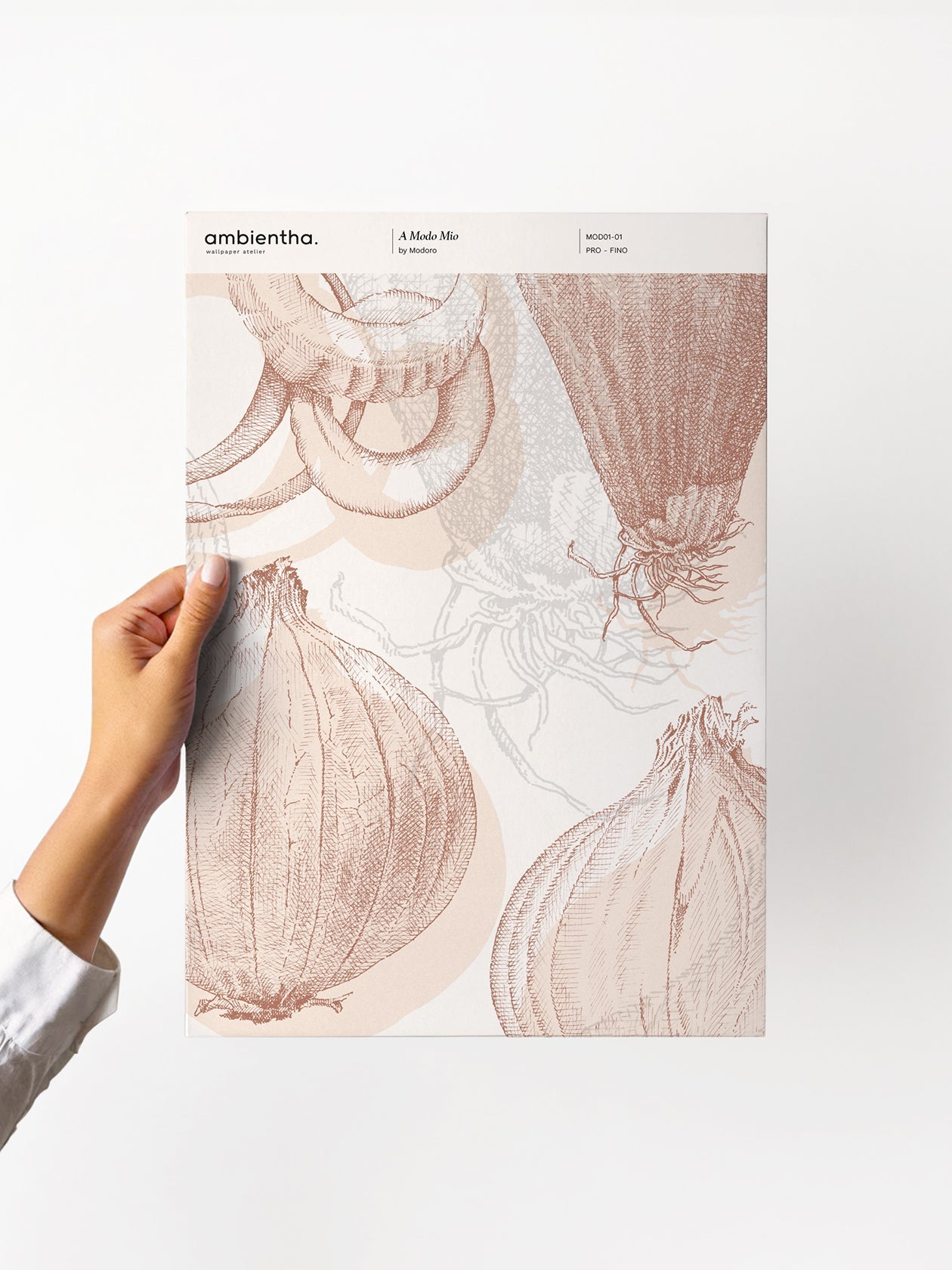 Campione della carta da parati A Modo Mio, cucina italiana, bianca - Ambientha