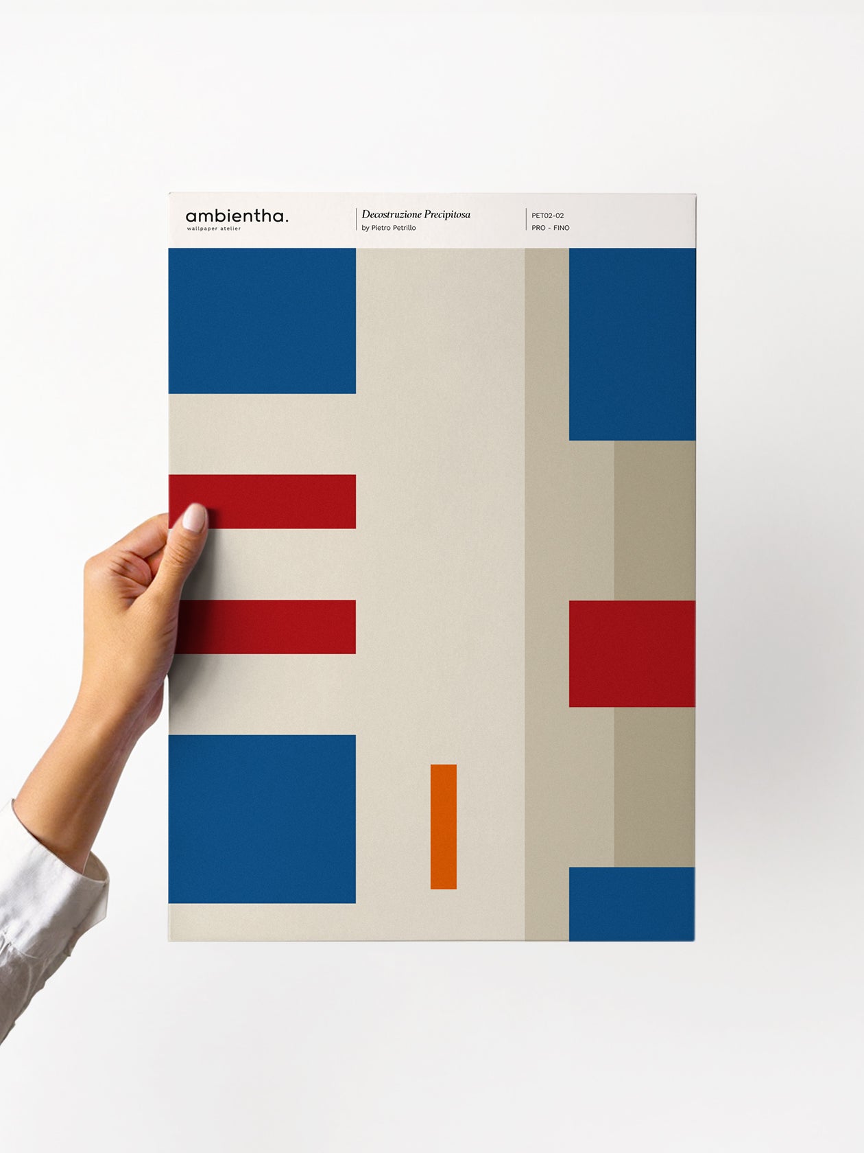 Campione della carta da parati Decostruzione Precipitosa in stile geometrico, rettangoli colorati - Ambientha