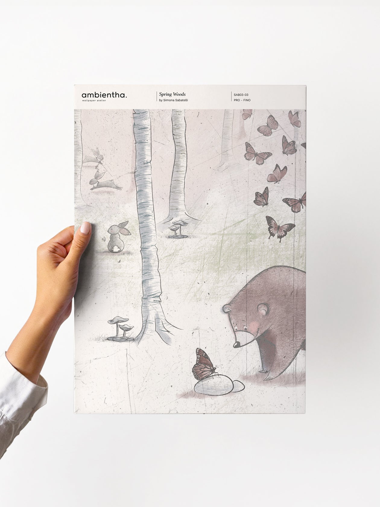 campione carta da parati spring wood