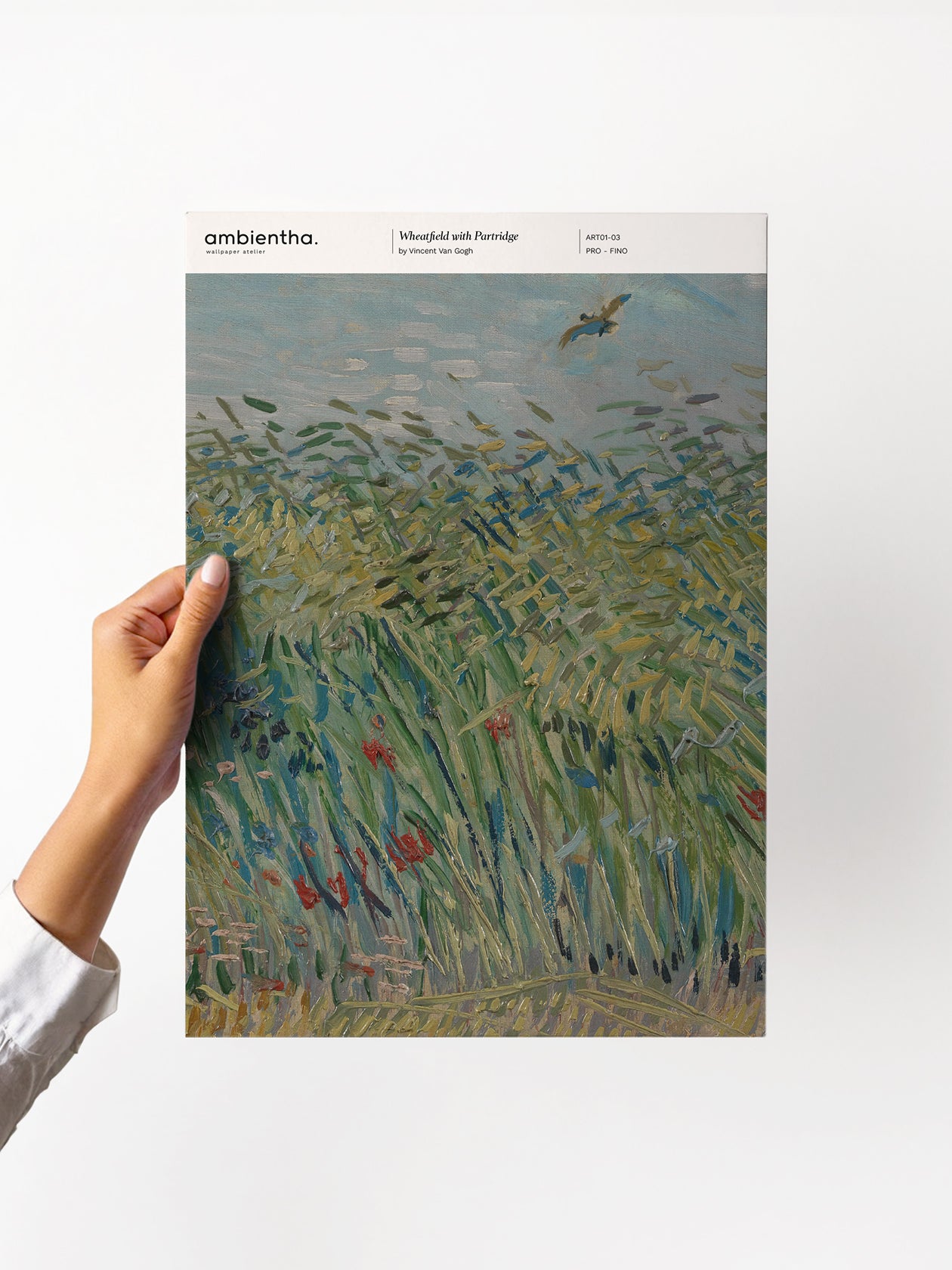 campione carta da parati wheatfield with partridge