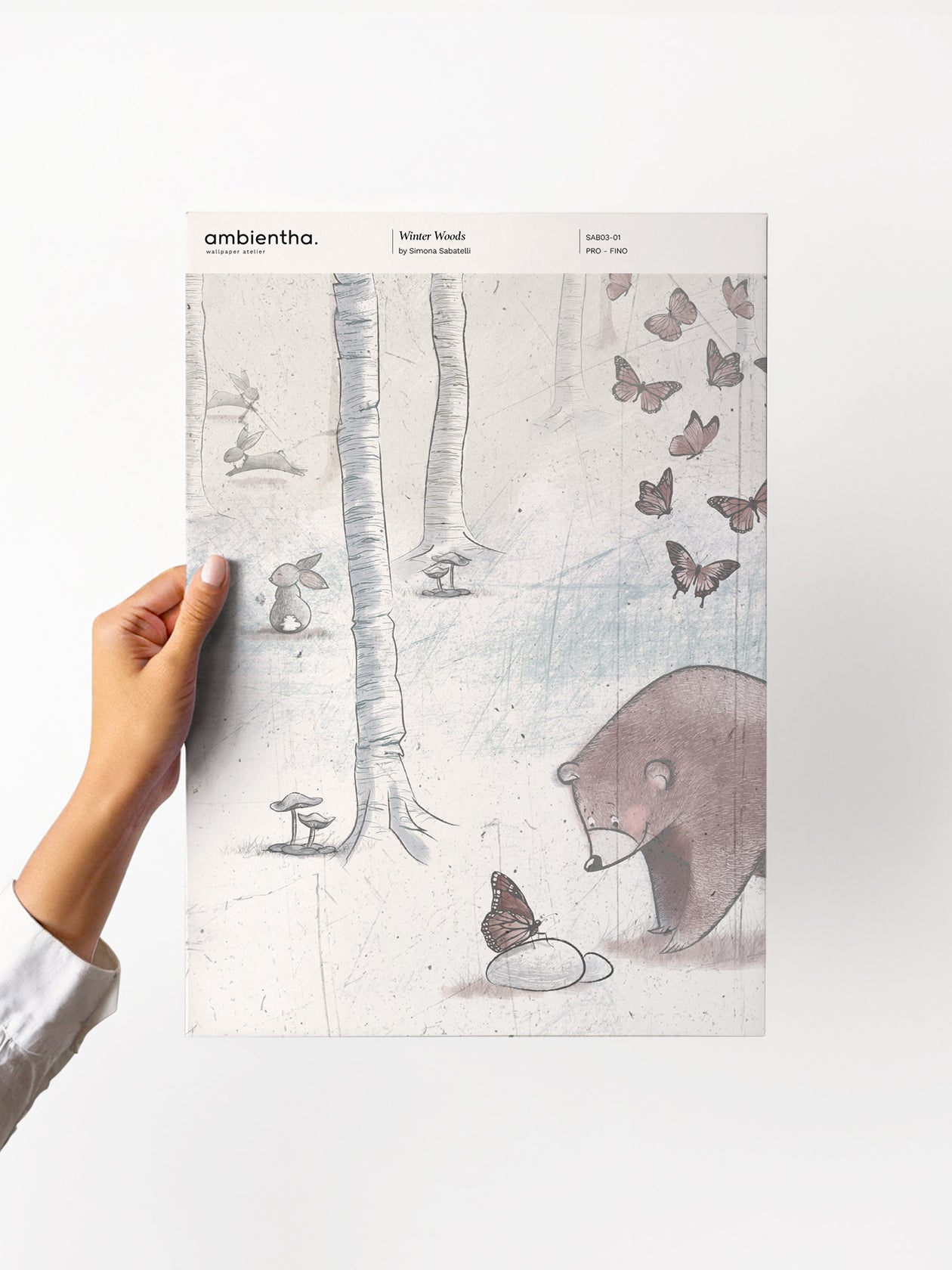 campione carta da parati winter woods