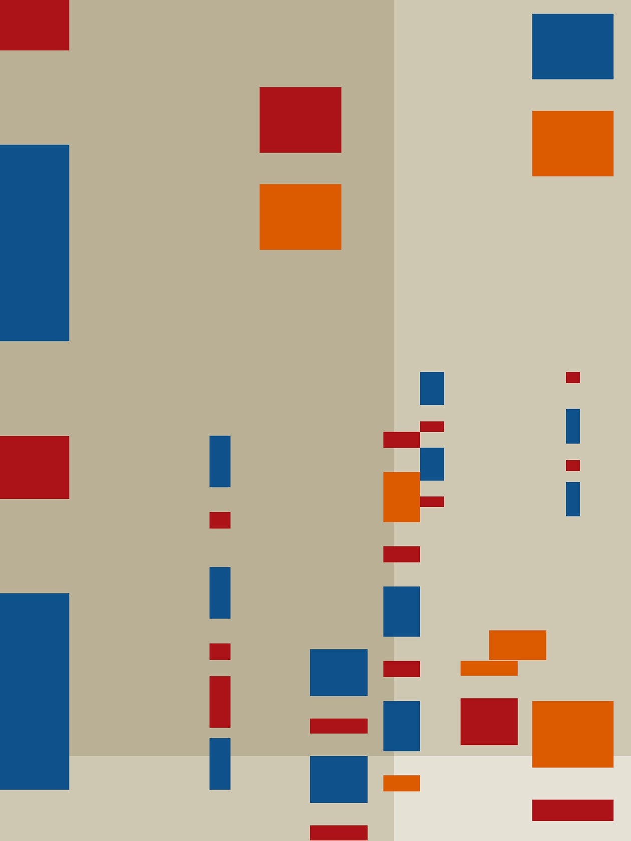 Carta da parati Decostruzione Precipitosa in stile geometrico con rettangoli colorati - Ambientha