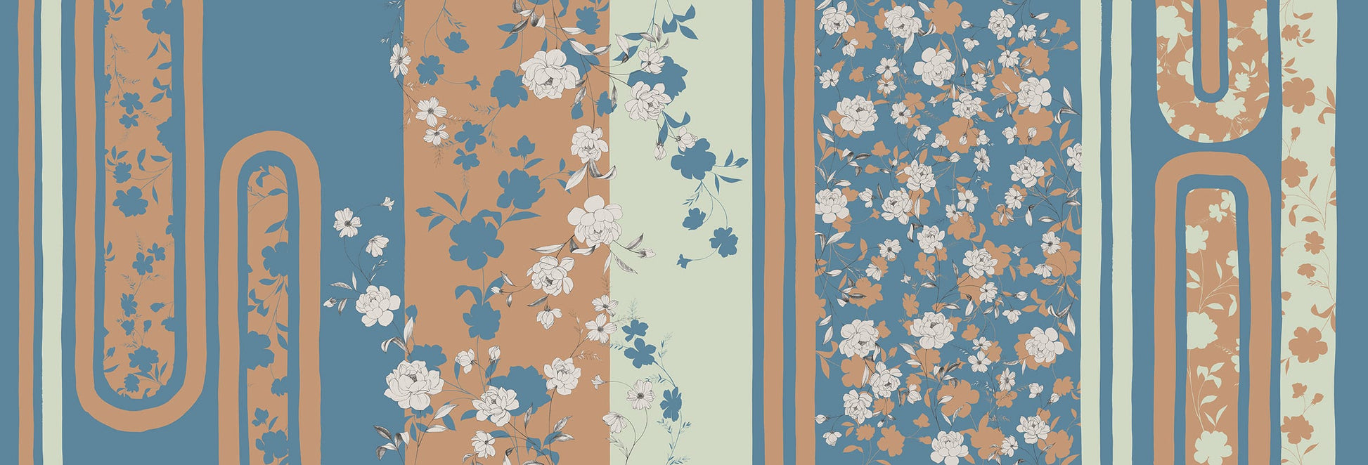 carta da parati pattern floreale moderno
