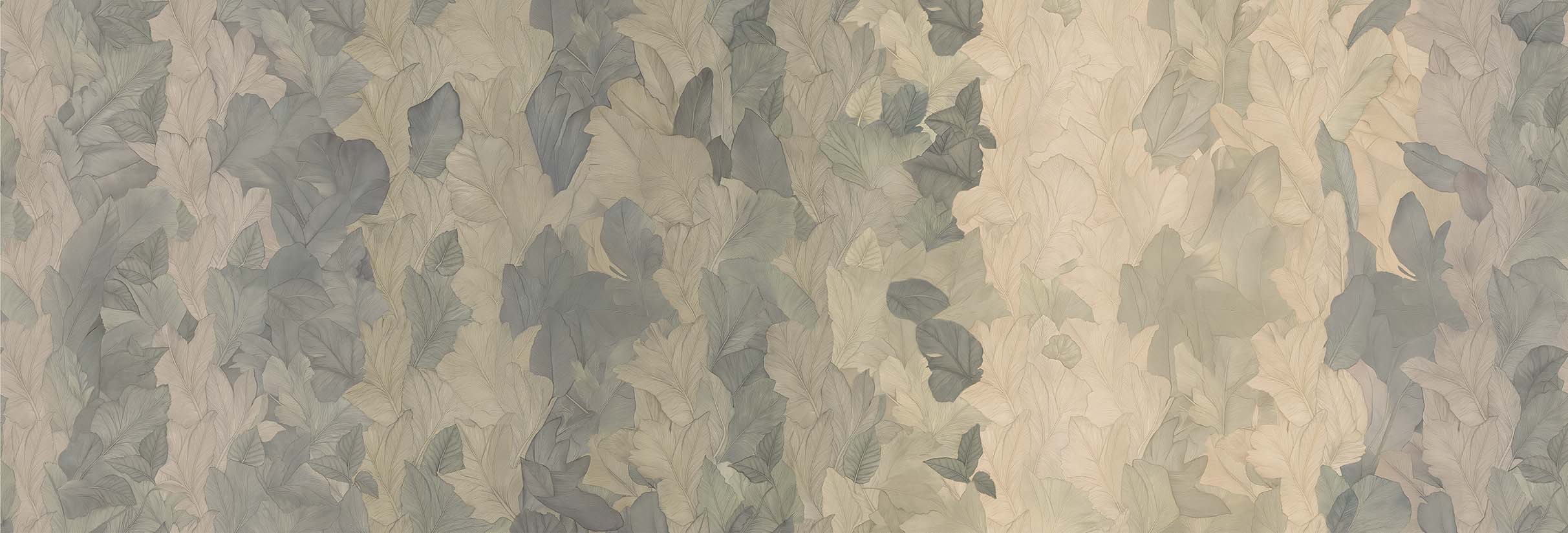 carta da parati foglie beige