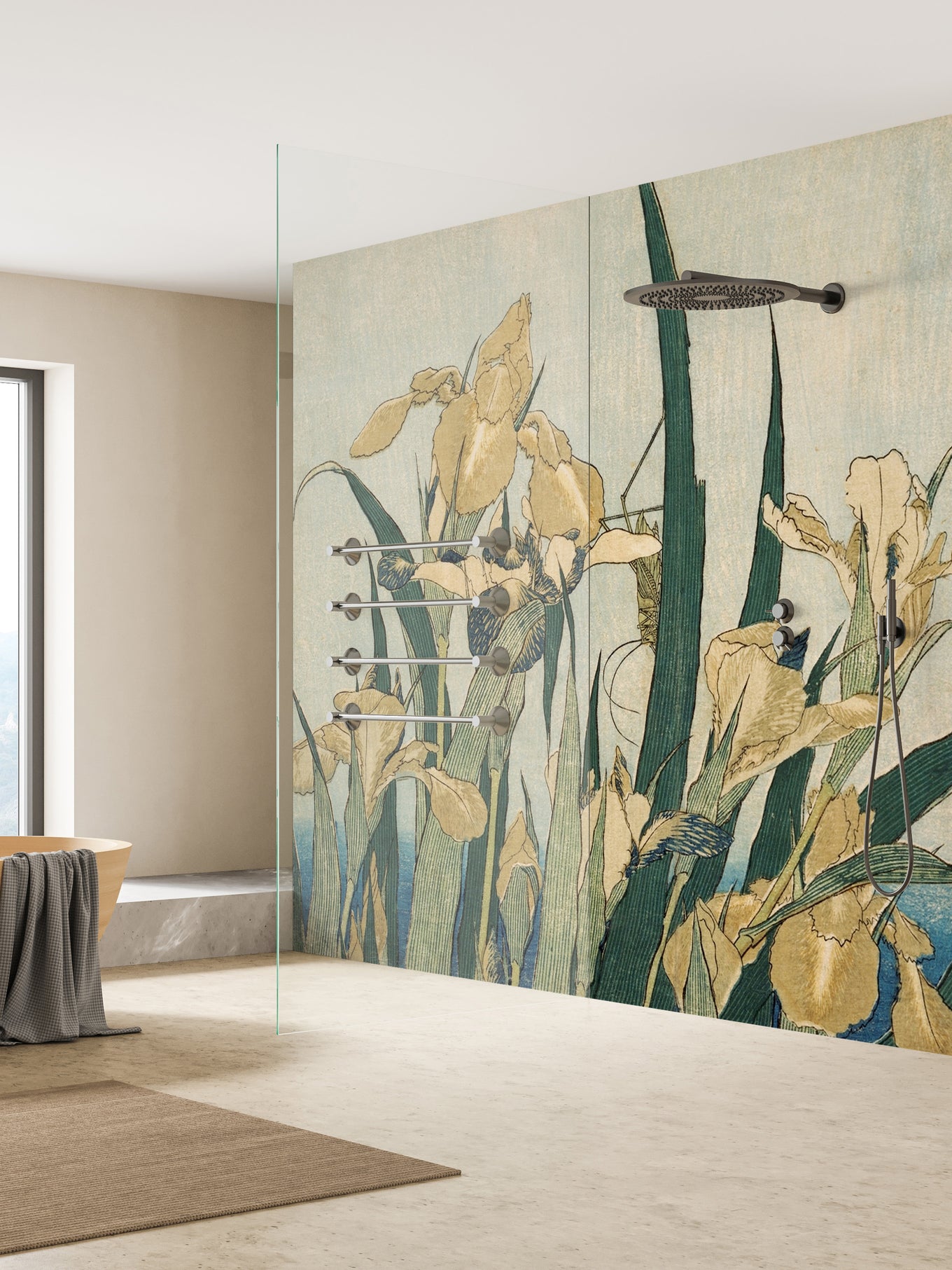 carta da parati hokusai irises