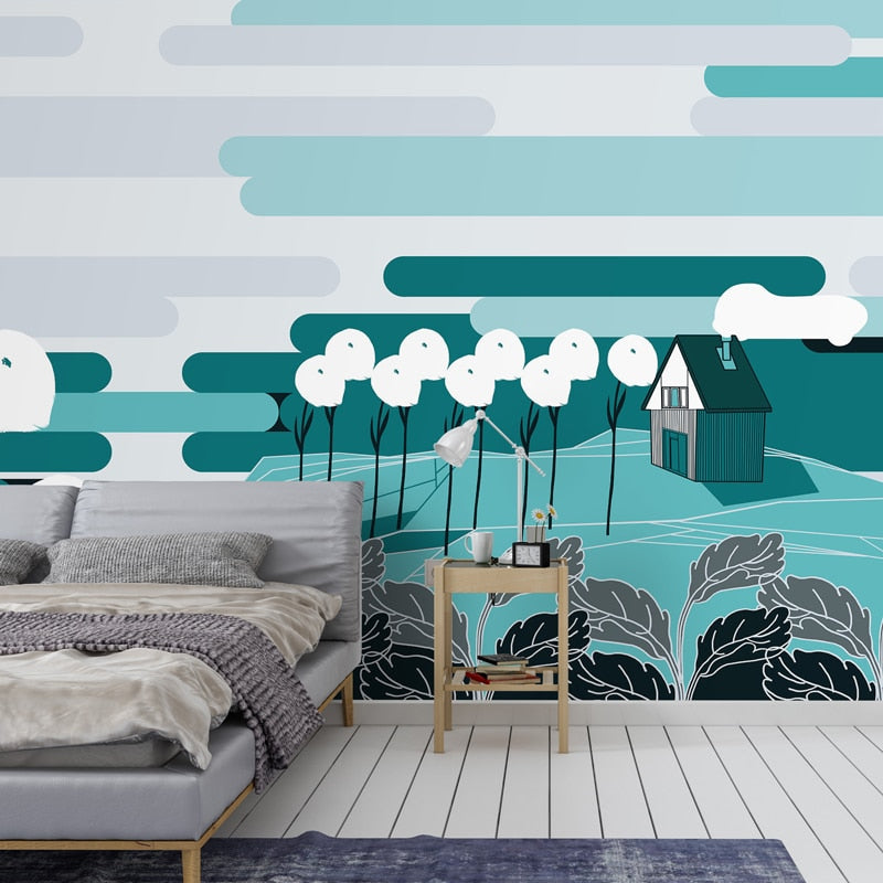 Non-woven wallpaper design Arctic Tundra to personalize your your walls - interior scene