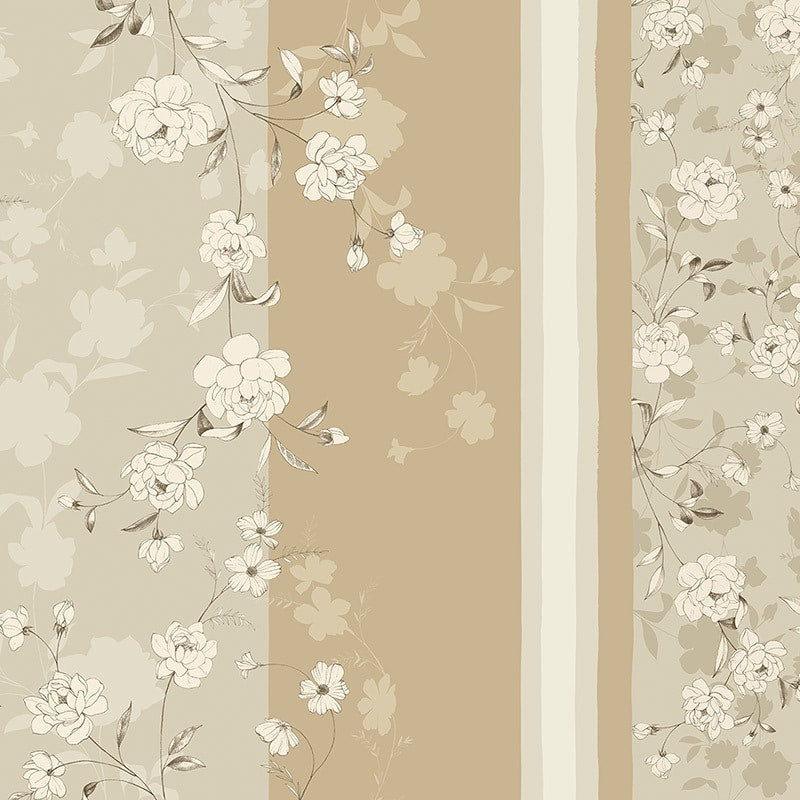 carta da parati pattern floreale beige