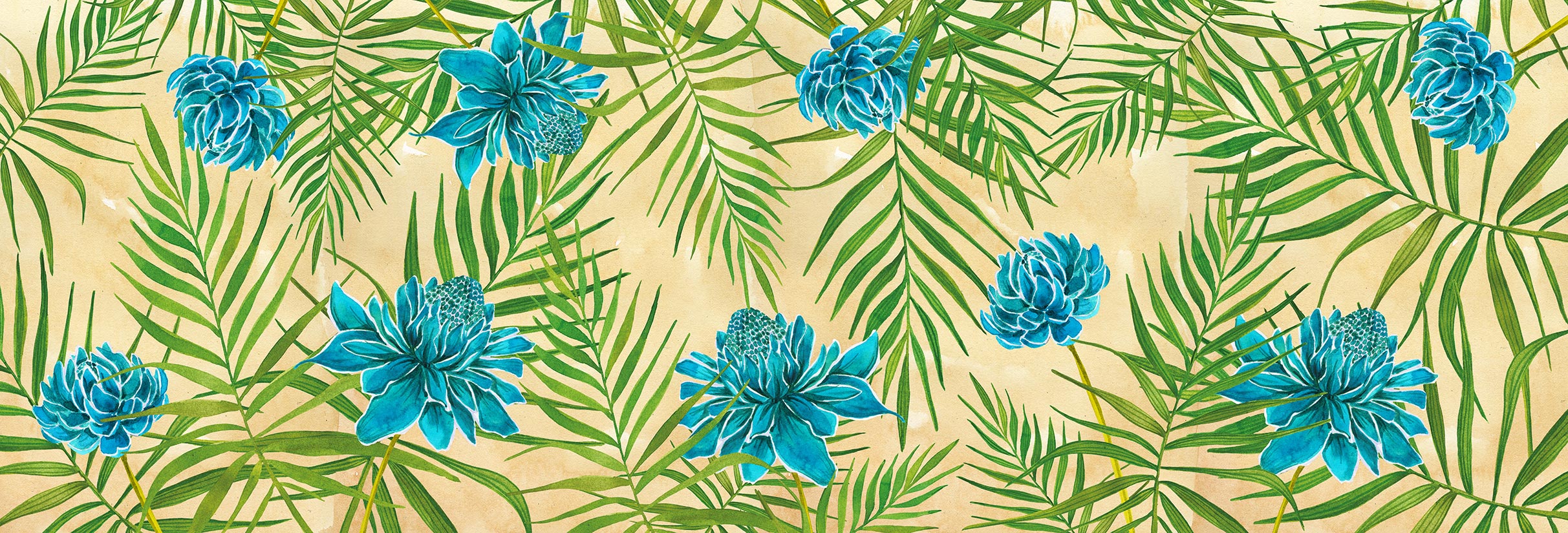 Non-woven wallpaper design Sky Blue Blooming to personalize your interiors