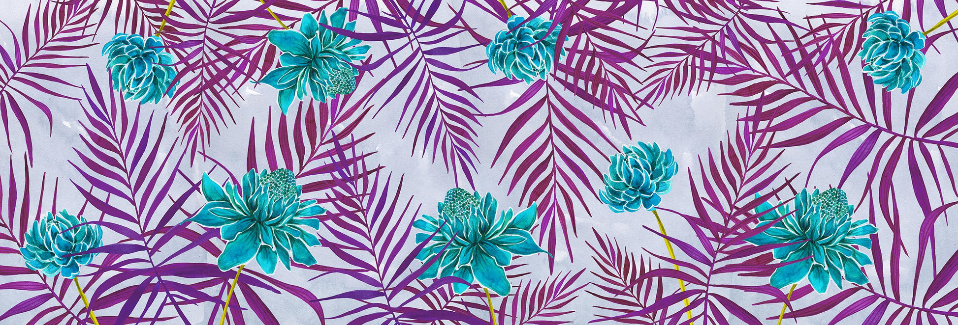 Non-woven wallpaper design Violet Blooming to personalize your interiors