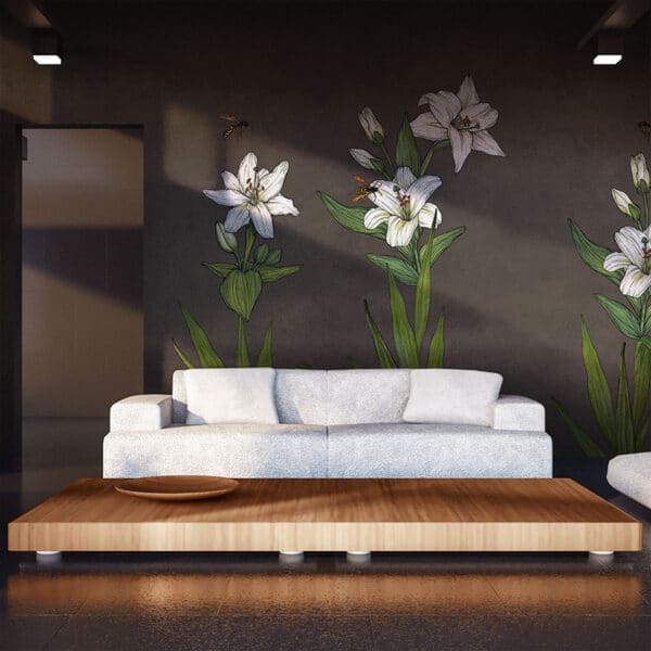 lily ground fiori grandi wallpaper